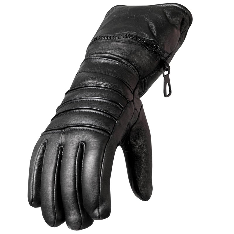 Hot Leathers Gauntlet Gloves with Quilted Lining (Black, X-Large) - Image 4